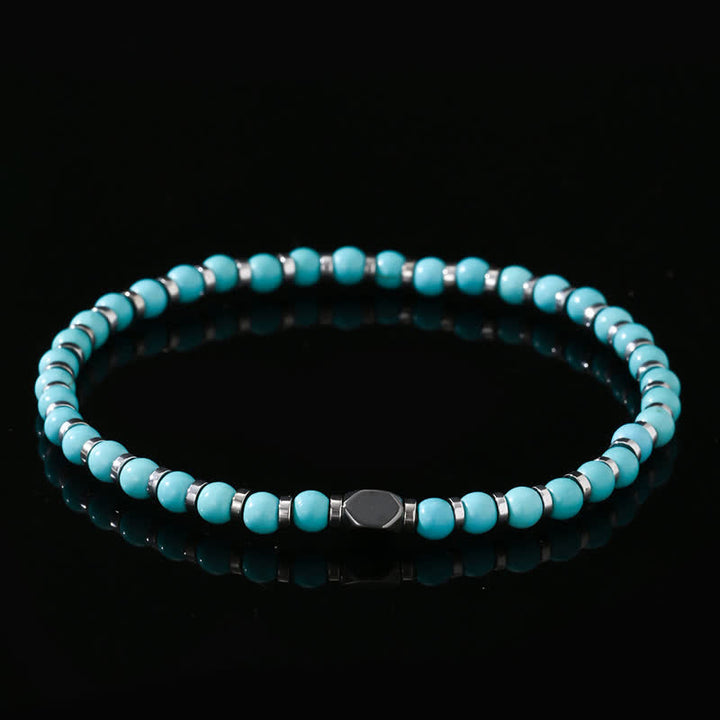 Olivenorma Natural Hematite Turquoise Beads Bracelet - Hematite & Turquoise - image 0