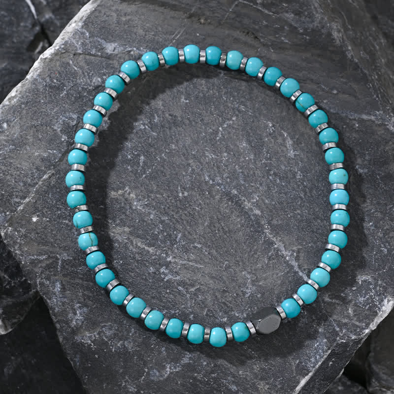 Olivenorma Natural Hematite Turquoise Beads Bracelet - image 2