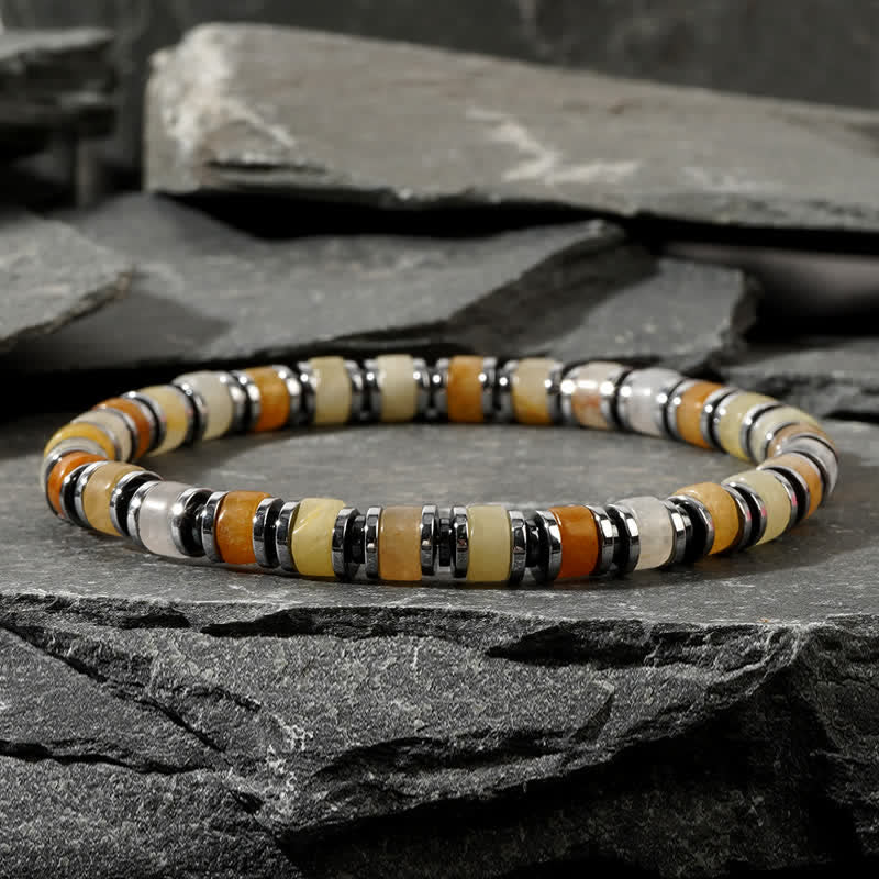 Olivenorma Tiger Eye Sun Stone Rhodochrosite Beads Bracelet - image 6