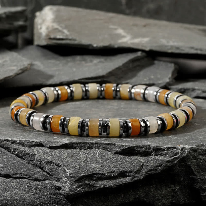 Olivenorma Tiger Eye Sun Stone Rhodochrosite Beads Bracelet - image 6