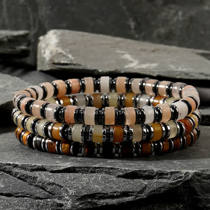 Olivenorma Tiger Eye Sun Stone Rhodochrosite Beads Bracelet - image 0