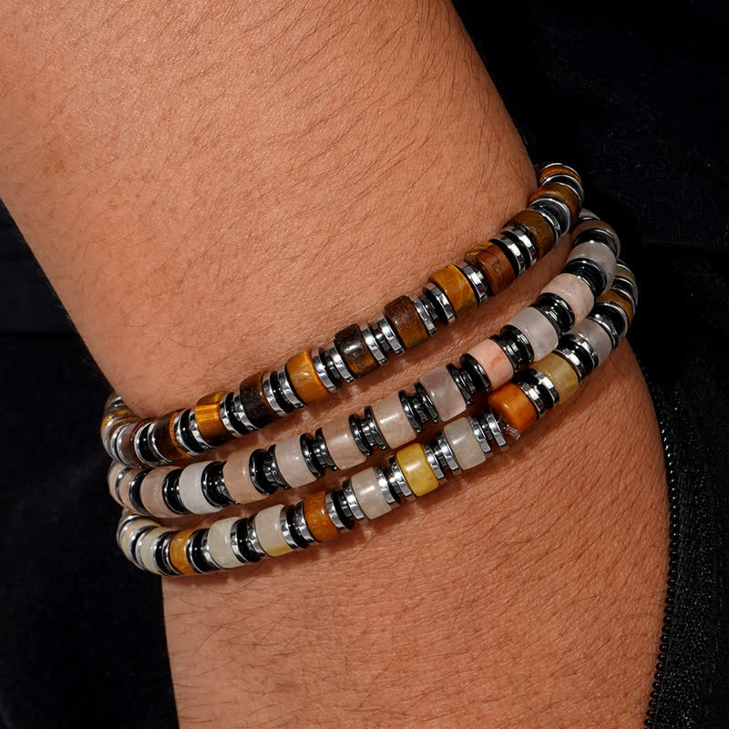 Olivenorma Tiger Eye Sun Stone Rhodochrosite Beads Bracelet - image 10