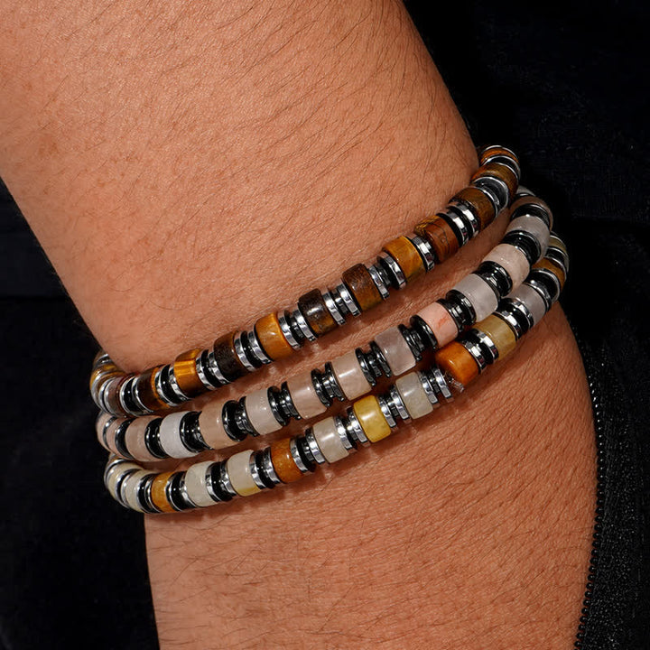 Olivenorma Tiger Eye Sun Stone Rhodochrosite Beads Bracelet - image 10