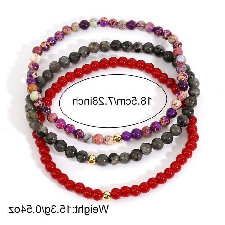 Olivenorma Labradorite Ruby Quartz 3psc Bracelet Set - image 5