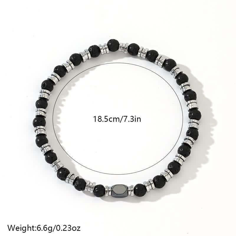 Olivenorma Natural Lava Stone Hematite Beads Bracelet - image 6