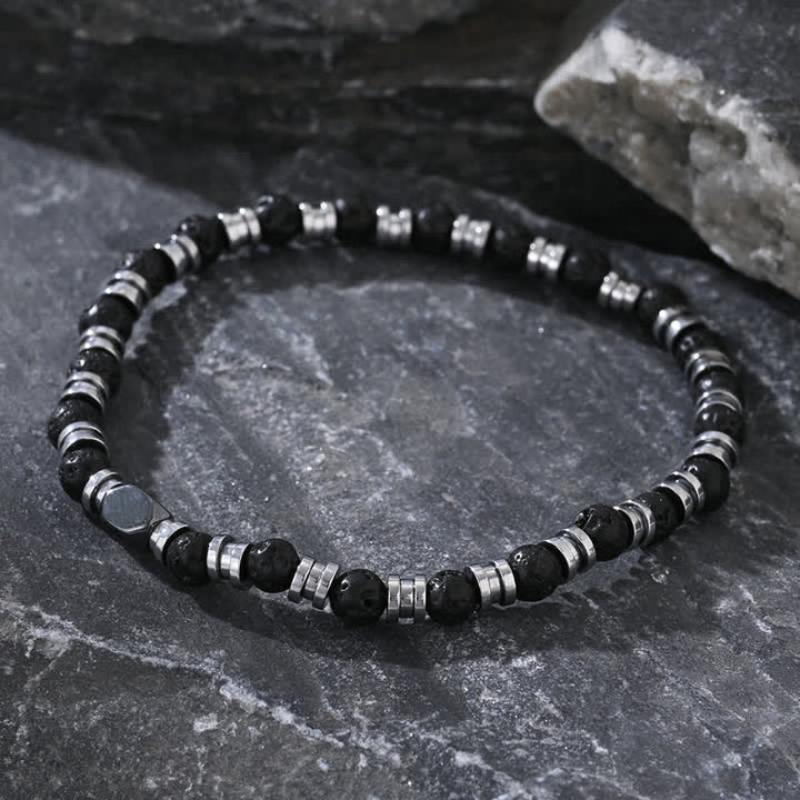 Olivenorma Natural Lava Stone Hematite Beads Bracelet - image 1