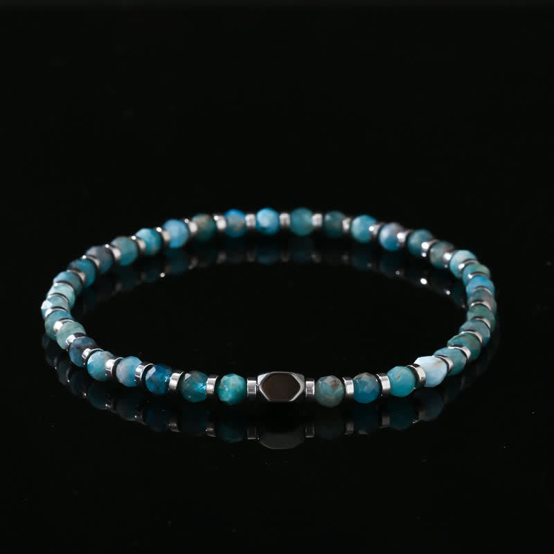 Olivenorma Natural Hematite Blue Apatite Beads Bracelet - image 0