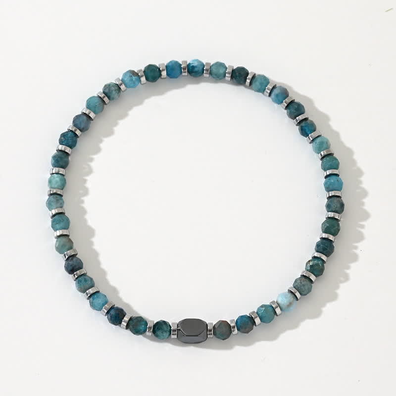 Olivenorma Natural Hematite Blue Apatite Beads Bracelet - image 3
