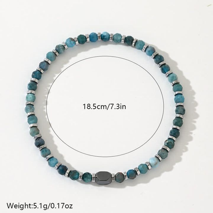Olivenorma Natural Hematite Blue Apatite Beads Bracelet - image 4