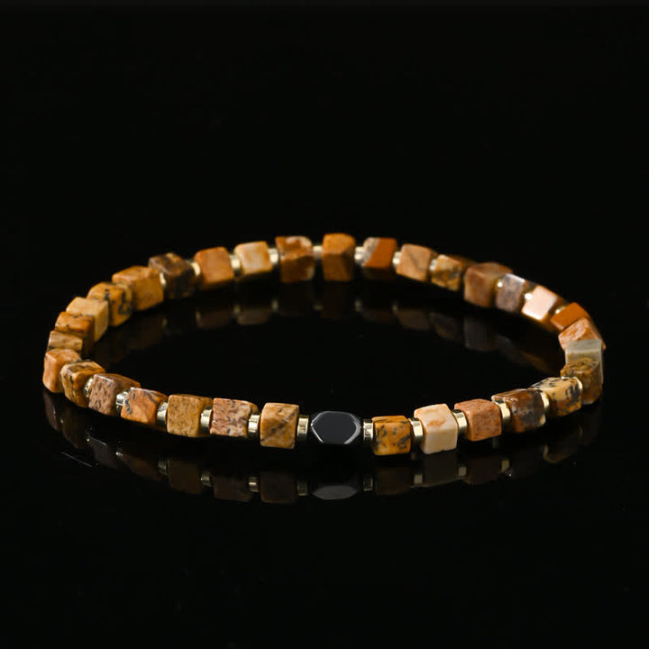 Olivenorma Natural Hematite Picture Jaspers Beads Bracelet - Hematite & Picture Jasper - image 0