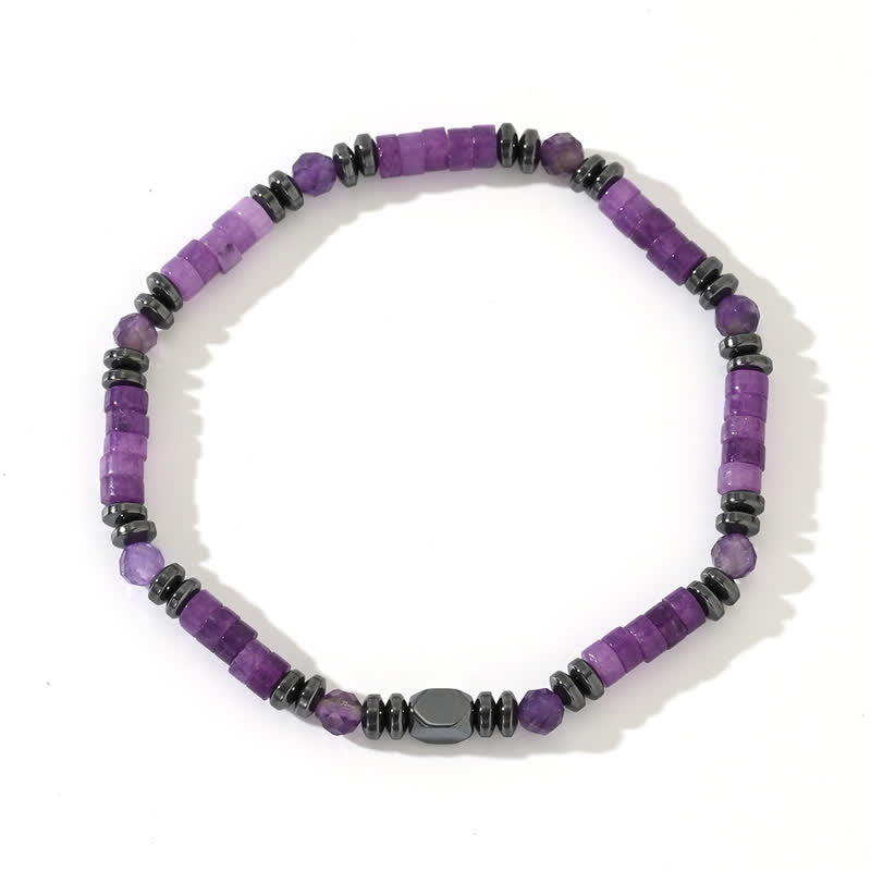 Olivenorma Natural Amethyst Hematite Beads Bracelet - image 3