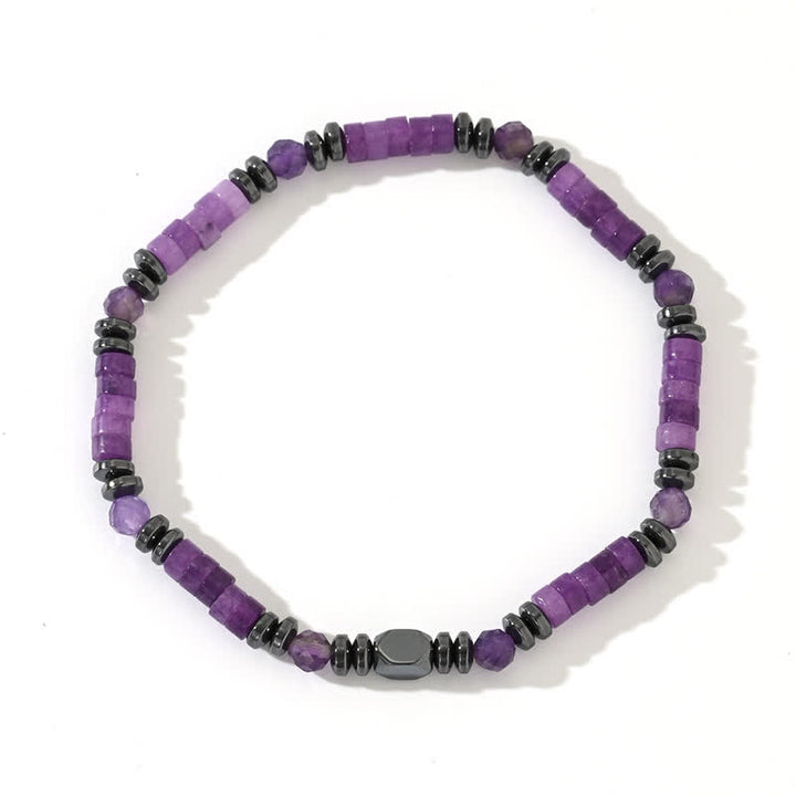 Olivenorma Natural Amethyst Hematite Beads Bracelet - image 3