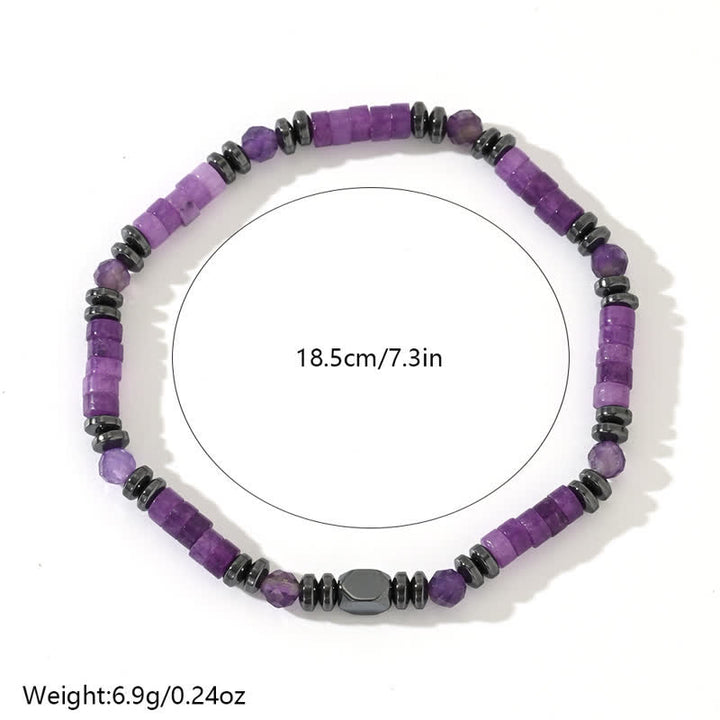Olivenorma Natural Amethyst Hematite Beads Bracelet - image 4