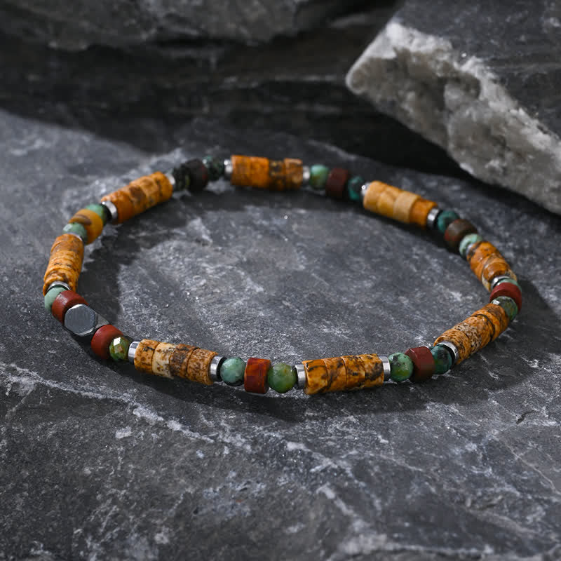 Olivenorma African Turquoise Picture Jasper Beads Bracelet - image 1