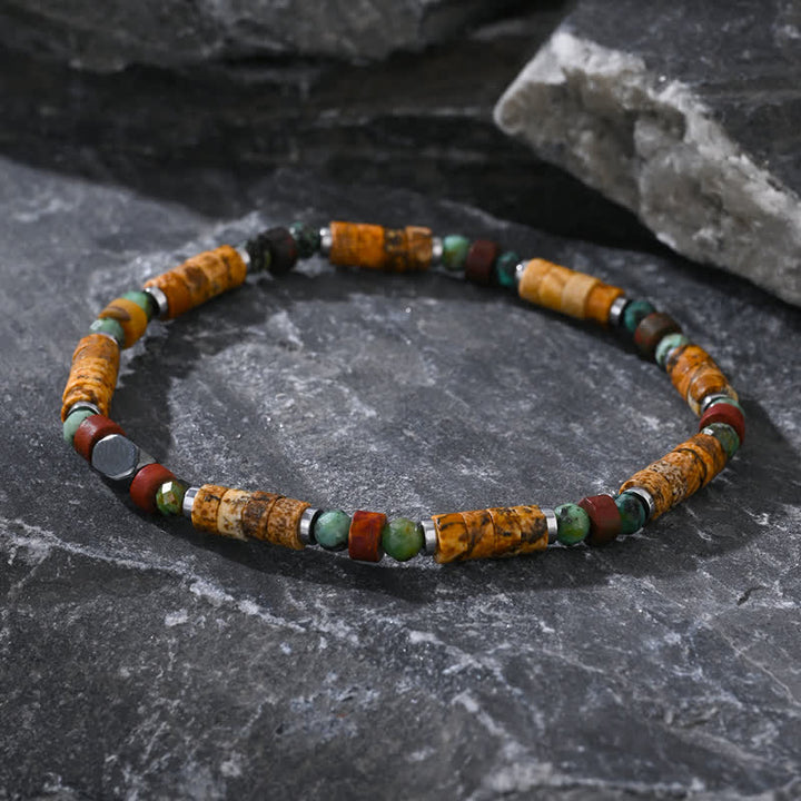 Olivenorma African Turquoise Picture Jasper Beads Bracelet - image 1