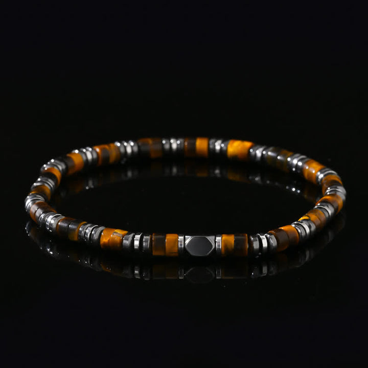 Olivenorma Natural Hematite Tiger Eye Beads Bracelet - Hematite & Tiger Eye - image 0