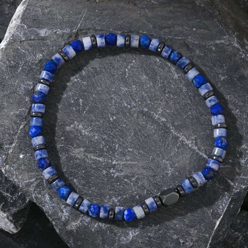 Olivenorma Natural Hematite Sodalite Beads Bracelet - image 2