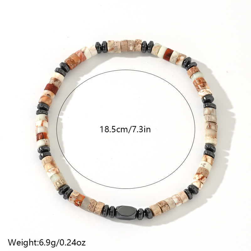 Olivenorma Natural Agalmatolite Hematite Beads Bracelet - image 4
