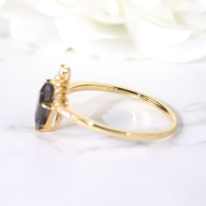 FREE Today: "Purification Stone" Salt and Pepper Kite Herkimer Diamond Engagement Ring - image 14