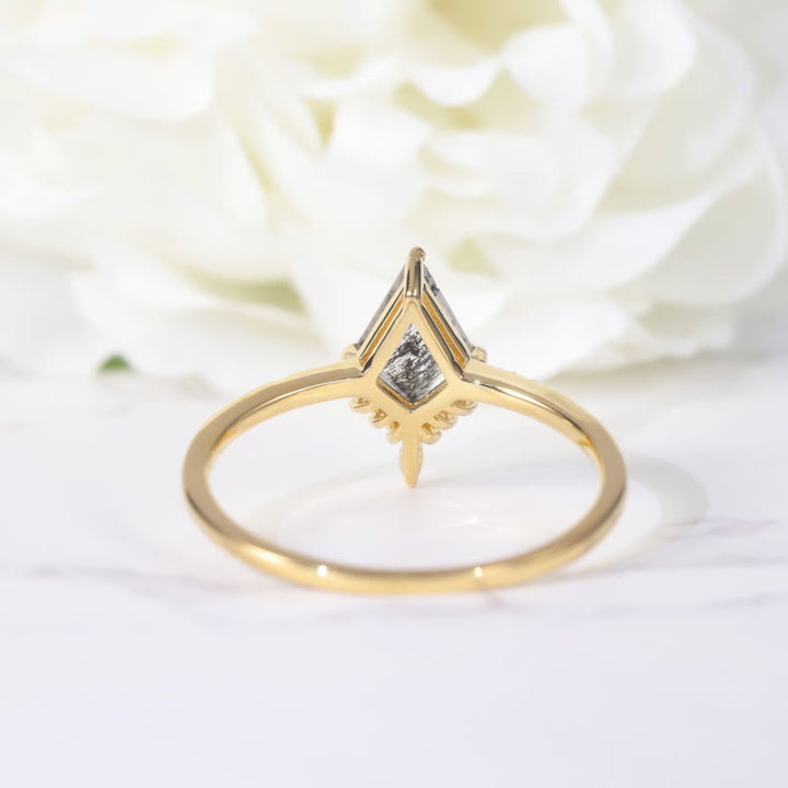 FREE Today: "Purification Stone" Salt and Pepper Kite Herkimer Diamond Engagement Ring - image 15