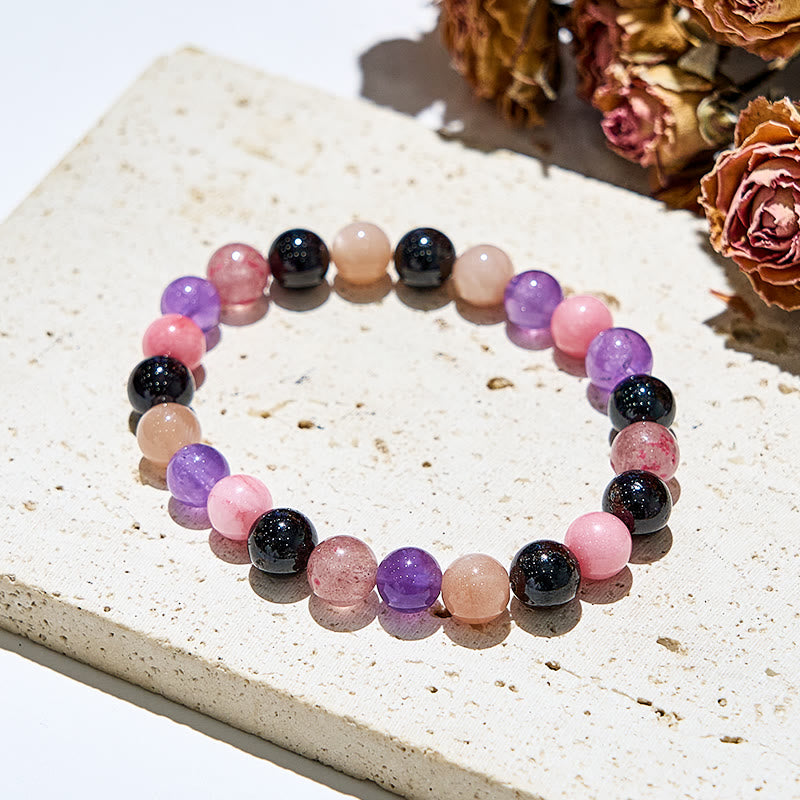 Olivenorma 8mm Healing Gemstone Beaded Stretch Bracelet - image 2