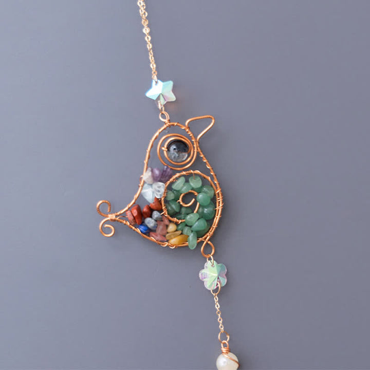 Olivenorma Chakra Gravel Copper Wire Bird Wind Chime - image 7