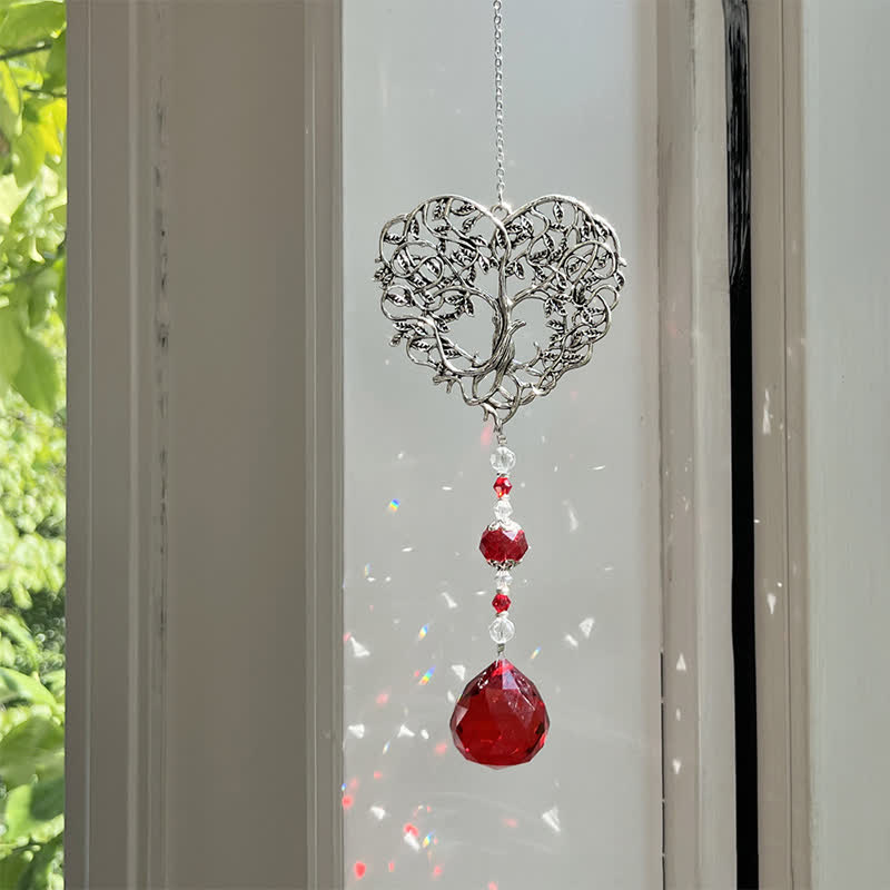 Olivenorma Tree of Life Iron Art Suncatcher Wind Chime - Red - image 10