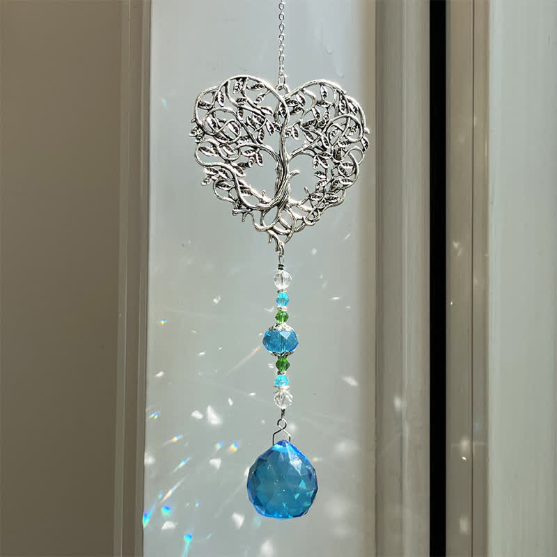 Olivenorma Tree of Life Iron Art Suncatcher Wind Chime - Blue #2 - image 6