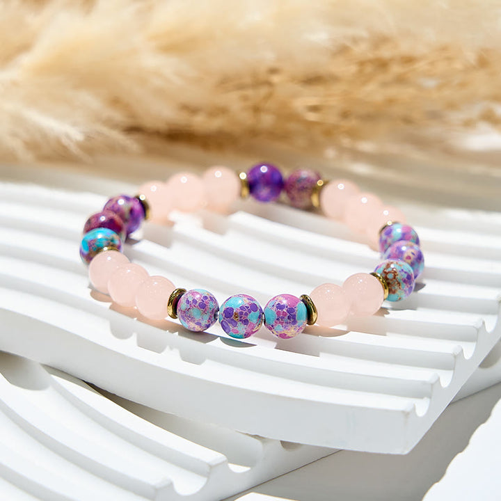 Olivenorma Genuine Rose Quartz 8mm Round Beads Healing Bracelets - image 3