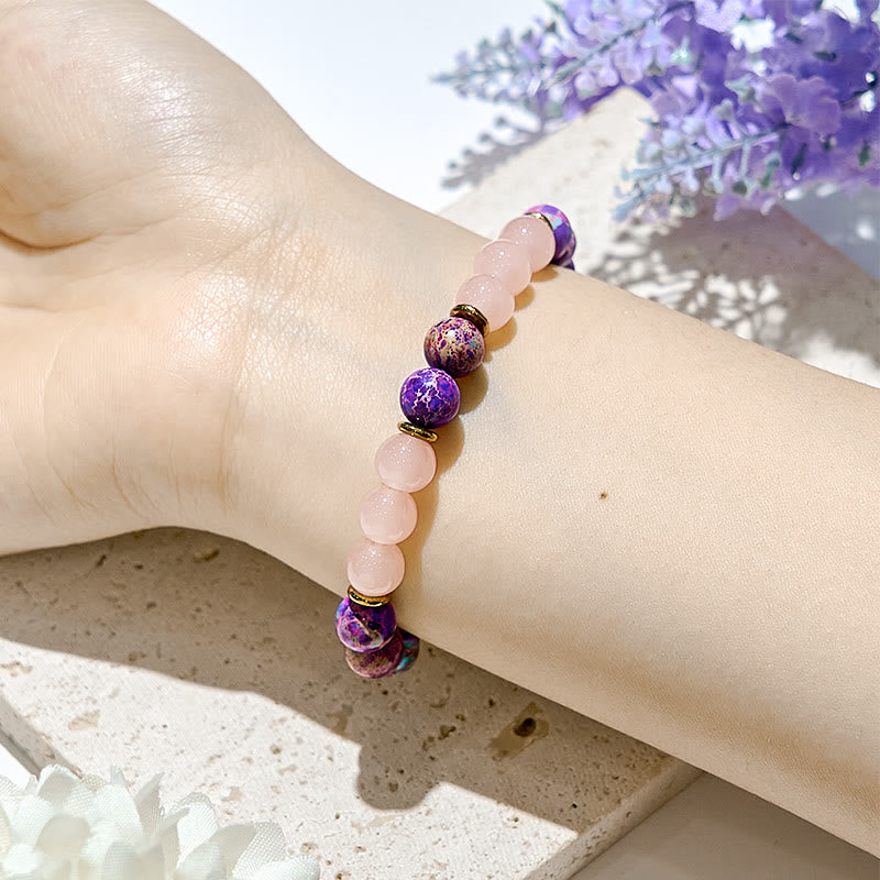 Olivenorma Genuine Rose Quartz 8mm Round Beads Healing Bracelets - image 1