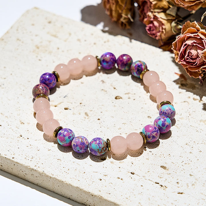 Olivenorma Genuine Rose Quartz 8mm Round Beads Healing Bracelets - image 2