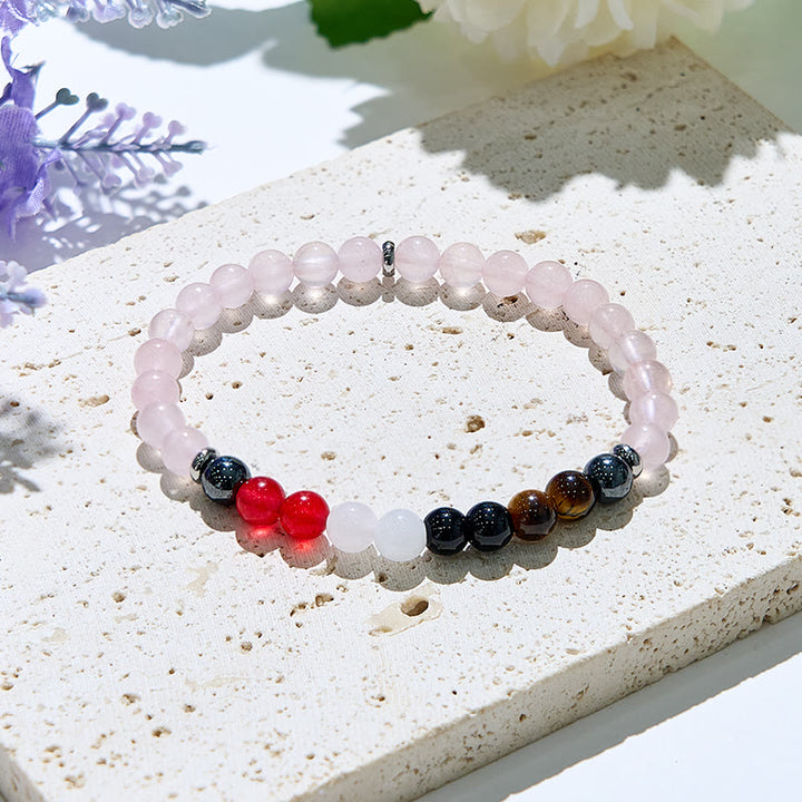 Olivenorma Natural Rose Quartz Energy Beaded Bracelet - Natural Stone - image 0