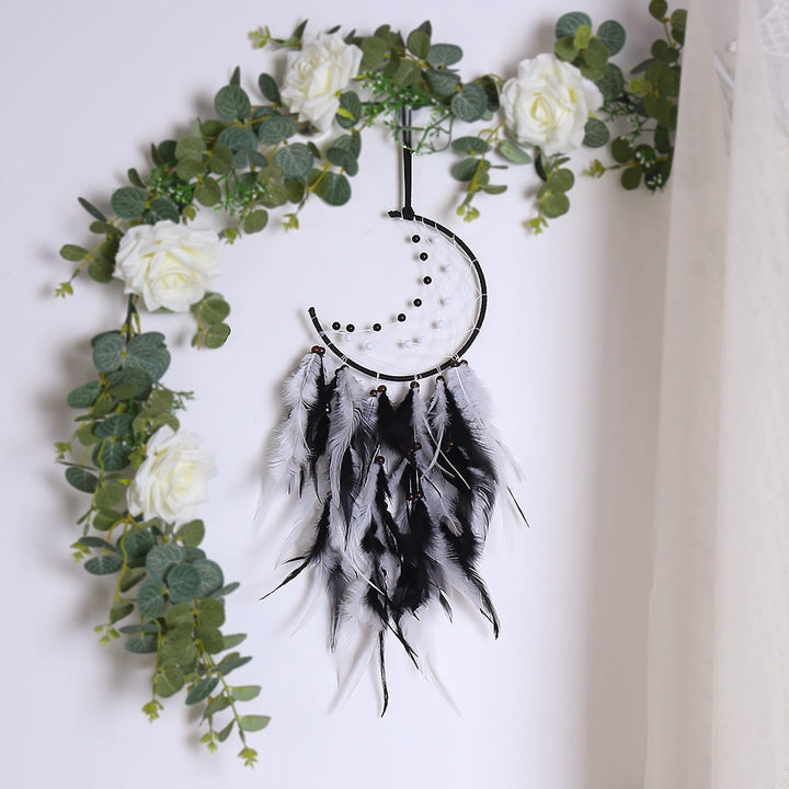 Olivenorma Amethyst Obsidian Moon Feather Dream Catcher - Obsidian&Pearl - image 10