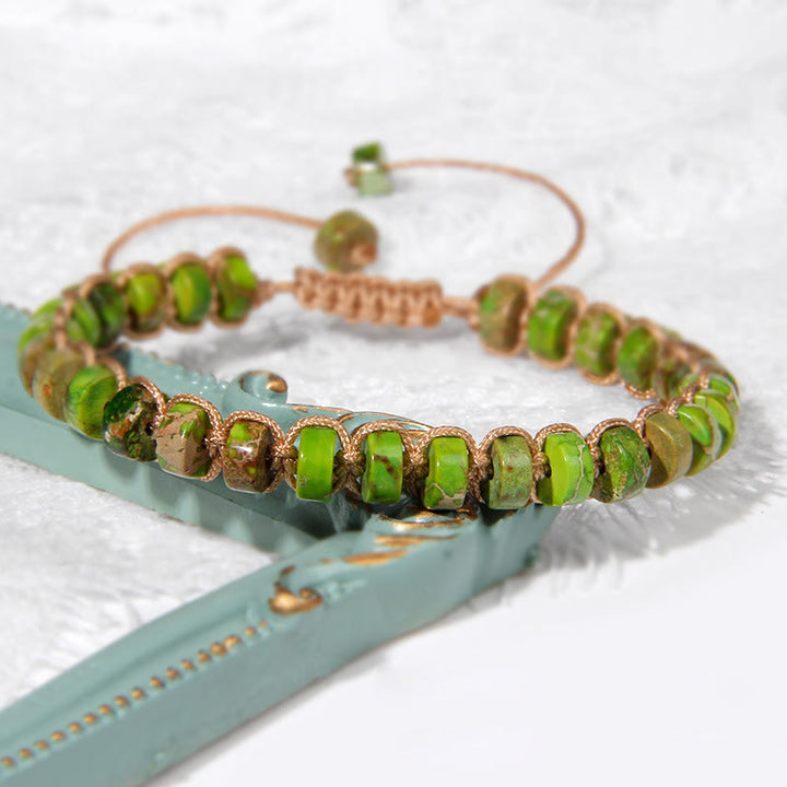 Olivenorma Natural Stone Wheel Bead Woven Bracelet - image 15