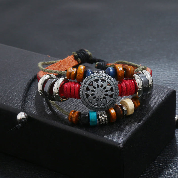 Olivenorma 3-Layer Hematite Leather Multi-layer Beaded Bracelet - image 10