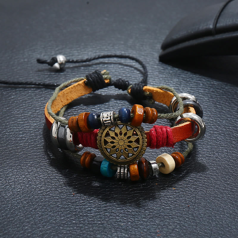 Olivenorma 3-Layer Hematite Leather Multi-layer Beaded Bracelet - image 13