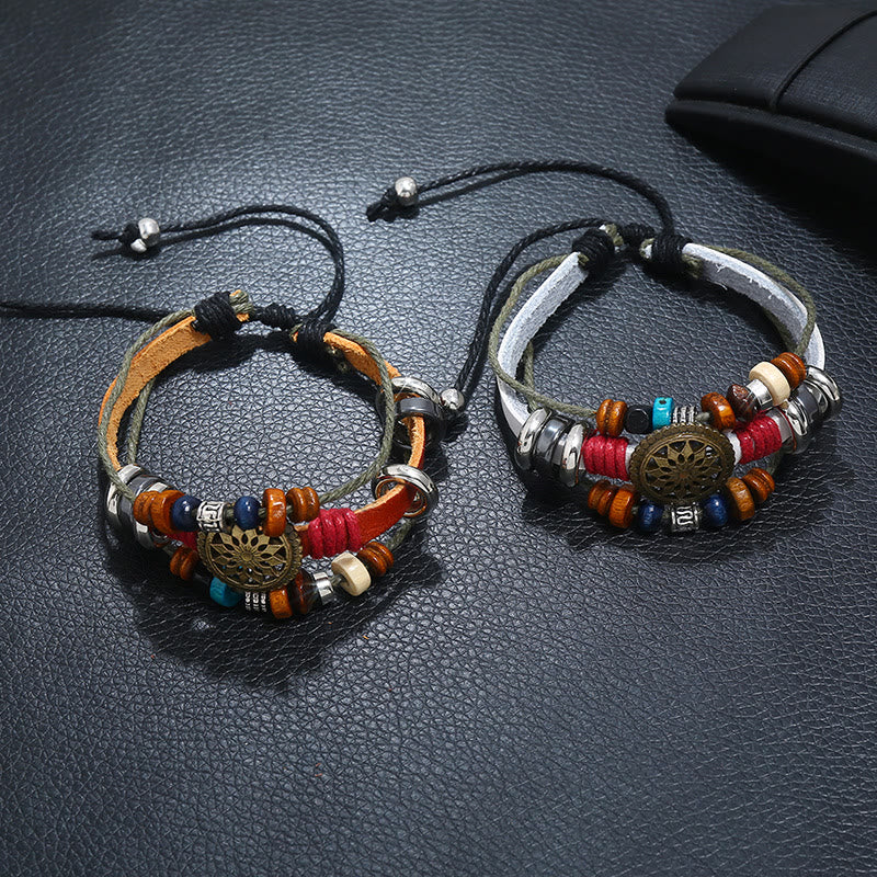 Olivenorma 3-Layer Hematite Leather Multi-layer Beaded Bracelet - image 16