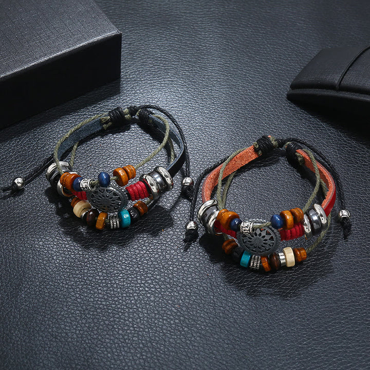 Olivenorma 3-Layer Hematite Leather Multi-layer Beaded Bracelet - image 17