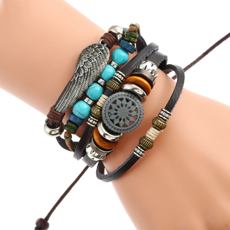 Olivenorma Punk Gemstone Multi-layer Wristbands Bracelet Set - image 4