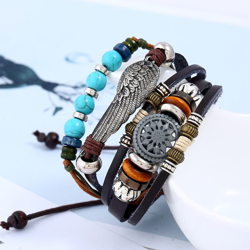 Olivenorma Punk Gemstone Multi-layer Wristbands Bracelet Set - image 3