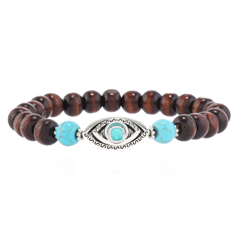Olivenorma 6Pcs Evil Eye Turquoise Leather Wristband Bracelet Set - image 7