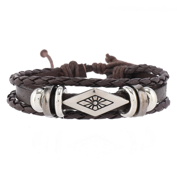 Olivenorma Feather Natural Stone Handmade Woven Leather Bracelet Set - image 5