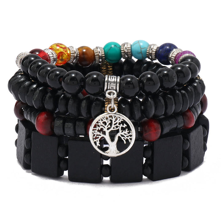 Olivenorma Tree of Peace 7 Chakra Gemstone 4Pcs Bracelets Set - image 5