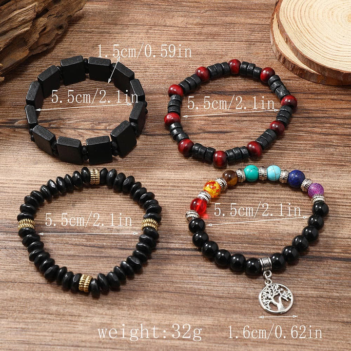 Olivenorma Tree of Peace 7 Chakra Gemstone 4Pcs Bracelets Set - image 4