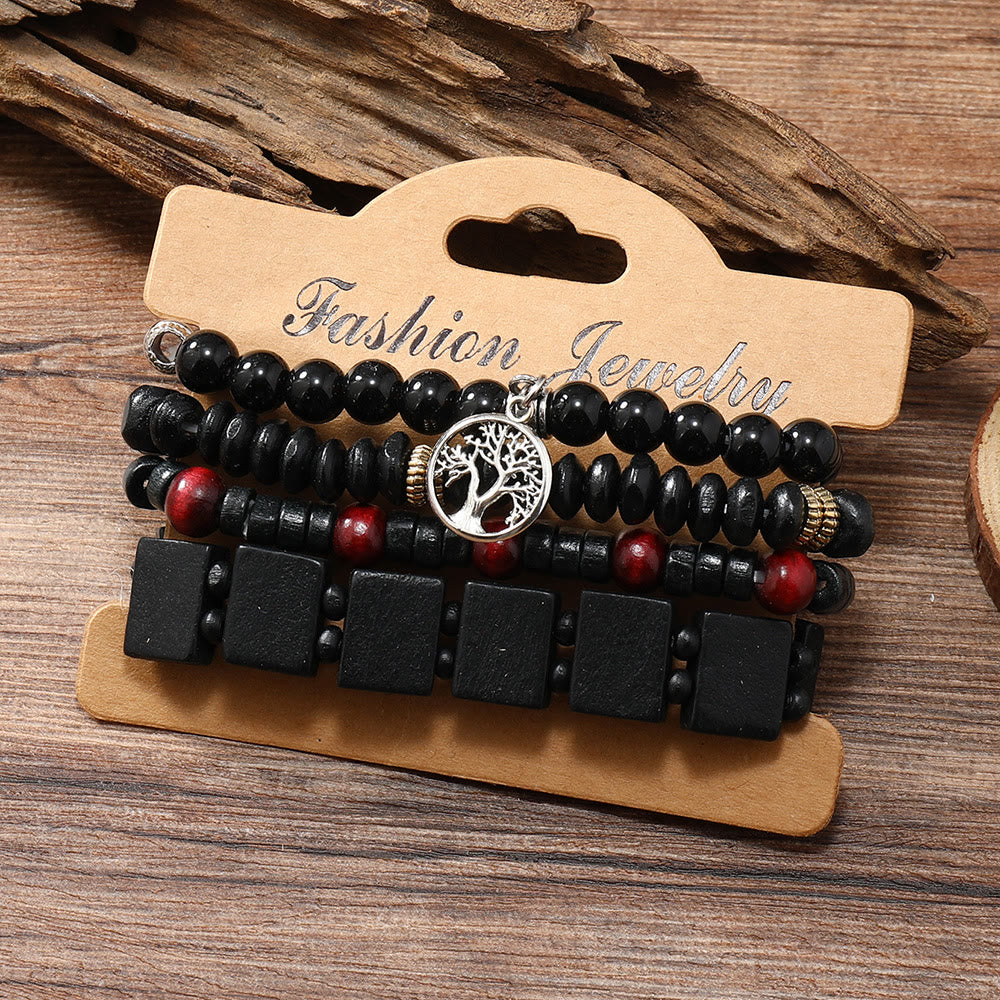 Olivenorma Tree of Peace 7 Chakra Gemstone 4Pcs Bracelets Set - image 1