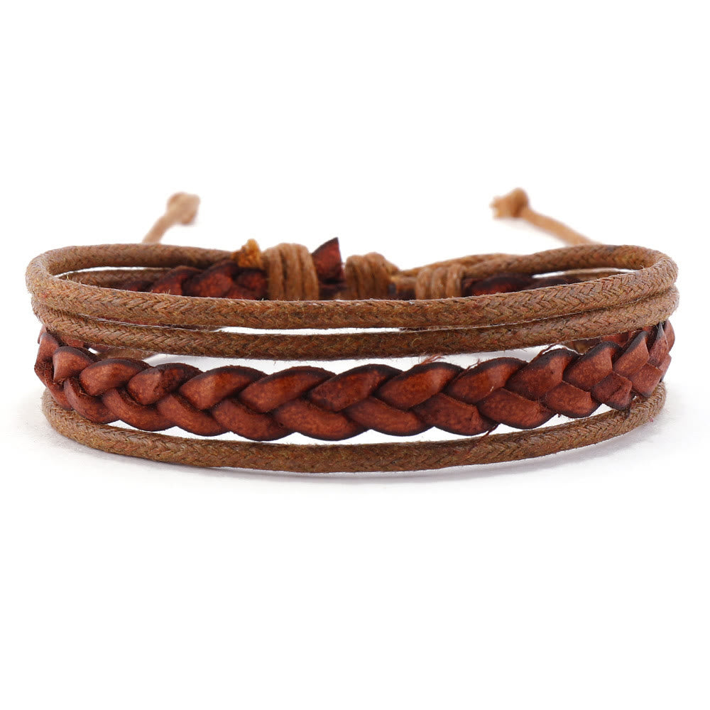 Olivenorma Multi-Layer Wooden Beads Turquoise Braided Bracelet - image 9