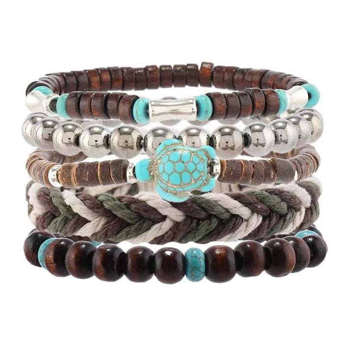 Olivenorma Turtle Turquoise Coconut Shell Wax Thread Bracelets - image 4