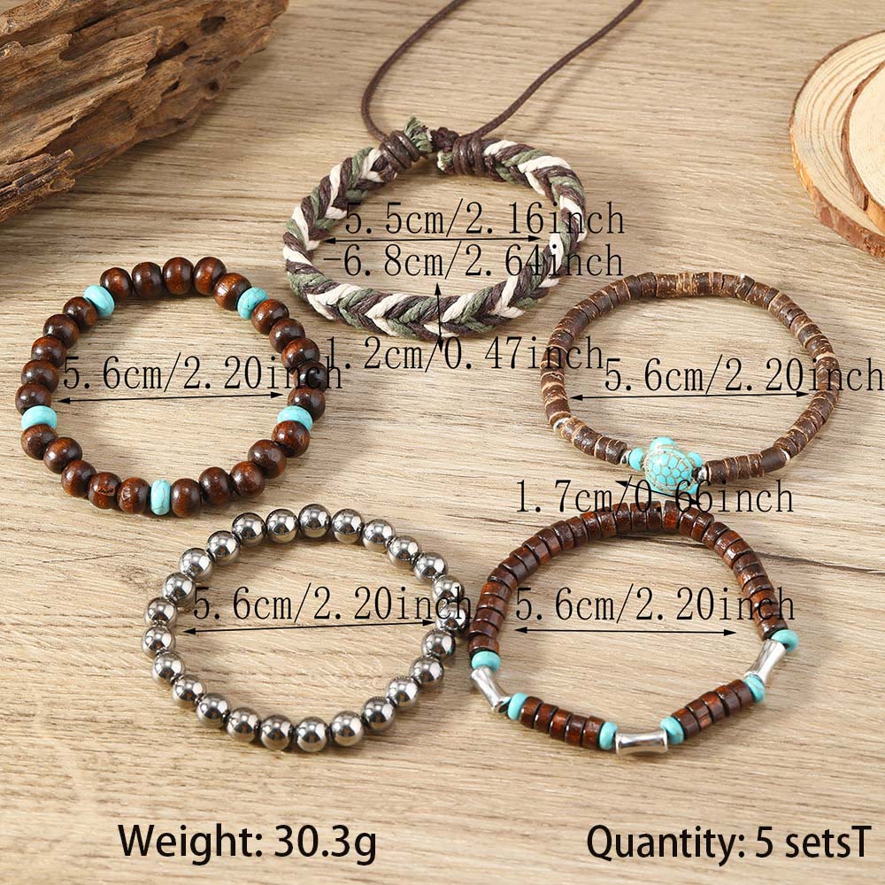 Olivenorma Turtle Turquoise Coconut Shell Wax Thread Bracelets - image 3