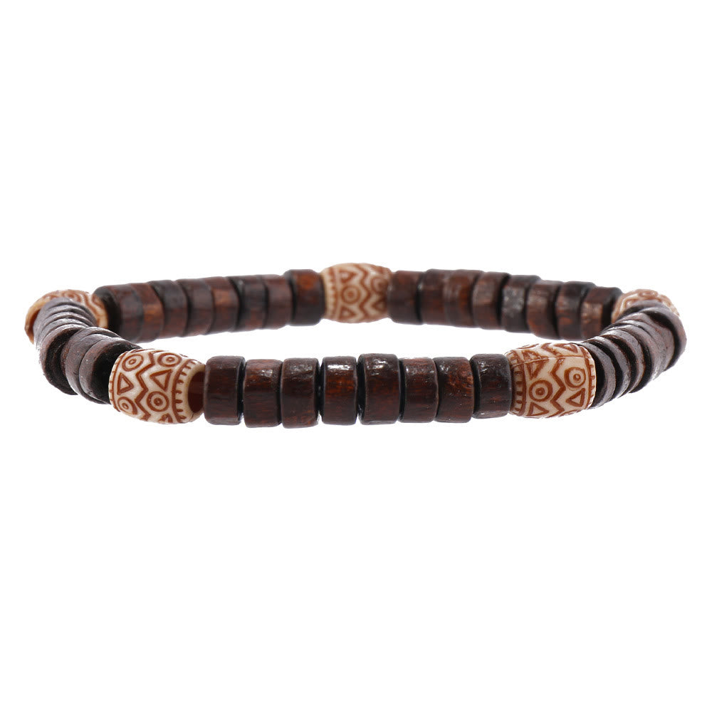 Olivenorma Bohemian Feather Charms Wooden Beads Stackable Bracelets - image 5