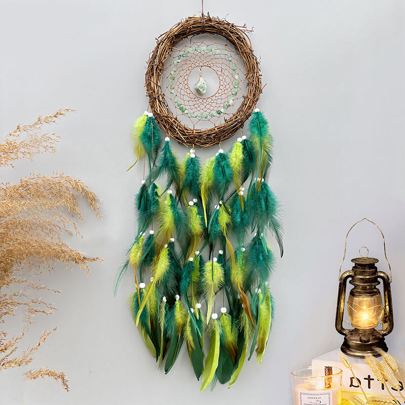 Olivenorma Wall Decoration Natural Rattan Gemstone Dream Catcher - image 4